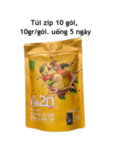Cafe giảm cân chanh tây Be20 Lemon coffee - túi zip 10 gói