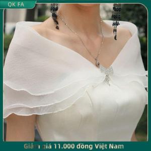 QK FA ✨ Phụ nữ buổi tối Bên Nhún Vai Màu rắn Shawl DRESS Cover up Vai CAPE cho đám cưới bên nhẹ vai che up