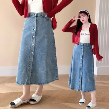 Plus size denim skirt philippines best sale