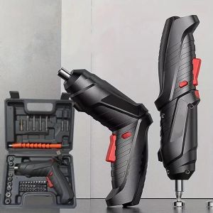 ZIAAN Rechargeable Electric Screw Driver Set Powerful Impact Rotating Handle Cordless Screwdriver Hand Tool Kit Driver Bit Hand Drill Home Repairs