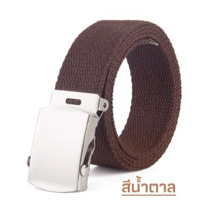 เข็มขัดผ้าใบ CANVAS K2 หัวอลูมิเนียม ยาว 110cm สีหลากหลาย แบบไม่เป็นสนิม สำหรับเด็ก 24-36 สวมสบาย ร้านไทย ส่งไว