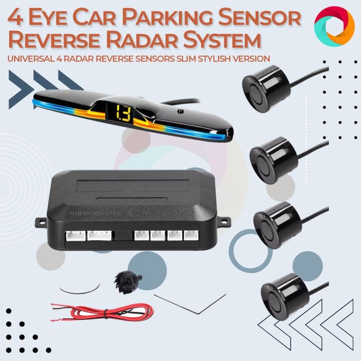 Car Parking Sensor Reversing Radars System with 4 Parking Sensors & Led ...