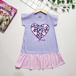 LF Dress Ruffle kombinasi anak perempuan/daster anak perempuan umur 2-6 tahun