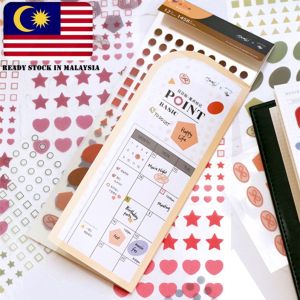 BZS Colour Washi Paper Point Basic Stickers DIY Labels Journal Diary Planner Decorations Highlight Point Index Stickers