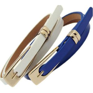 JON09 Skirt Accessories Simple Clothing Accessories Leather Multicolor Decoration Lady Women Narrow Girl Belt Skinny Waist Thin