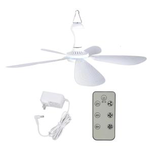 Portable Hanging Ceiling Fan With Remote Control 27.5 Inch Adjustable Speed Timer Function For Indoor Outdoor Use
