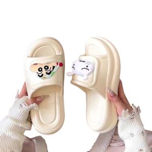 KLJDED Cartoon Crayon Shin-chan Slippers Platform 3D Crayon Shin-chan Outer Wear Shoes Cute Anti Slip Slides Sandals Women