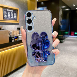 Phone Case for Samsung Galaxy S25 FE Ultra Edge S25+ S24 S23 S21 FE with Holder Cute Kitten Makeup Mirror Design Rubber Soft Casing for SamsungS25fe for Girl Cover Case