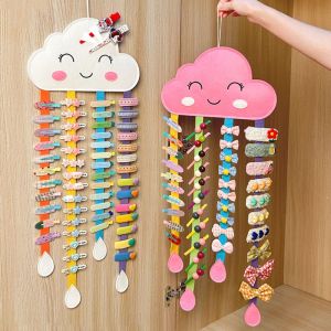 T6JOB1 Mây. Giá treo kẹp tóc Phong cách Bắc Âu Hoạt hình Giá trưng bày kẹp tóc Tiện lợi Dung tích lớn Móc treo phụ kiện tóc Sử dụng tại nhà