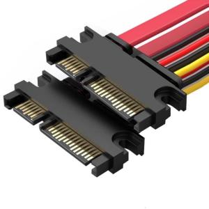 Short Length Satas 22Pin Male to Male Cable Satas Power Data Cable for Computer Case Wire Easy Installation Plugs and Play
