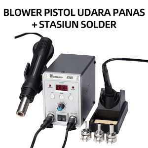 8586 Stasiun Penyolderan 2 in 1 Fungsi Stasiun Pengerjaan Ulang Pistol Udara Panas SMD dan Besi Solder 220v LCD Digital Display Kontrol Suhu Penyesuaian Suhu PID700w Untuk Perbaikan Laptop Ponsel atau Penyolderan Papan Sirkuit