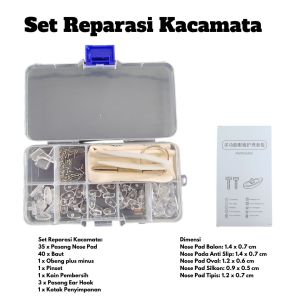 Reparasi Kacamata Bantalan Nosepad Penyangga Hidung Silikon Obeng Baut