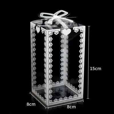 10pcs Acetate Box Wedding PVC Frosted Printed Acetate Box Souvenir Box Gift Party Box