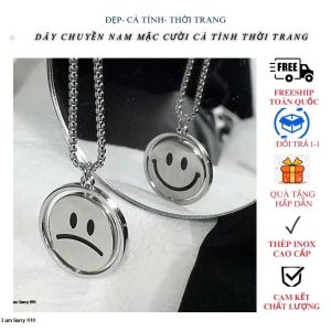 Dây Chuyền Nam Mặt Cười Inox Thép Không Gỉ Phong Cách Thời Trang Hip Hop