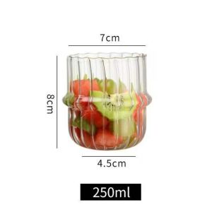 250ml Oat Cup Breakfast Glass Cup Transparent Milk Cup Fruit Salad Bowls