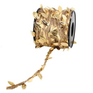 32.8 Feet Natural Twine String Leaf Rope 10m Leaves String Burlap Ribbon for Gardening Wedding Party Home Decoration
