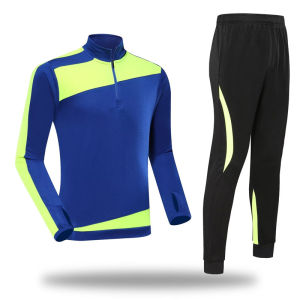 AU Fleece-lined long-sleeve football suit for children quick-dry jersey autumn and winter long-sleeve training wear sports jacket for elementary school students