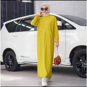 VINA DRESS KNIT STANDAR JUMBO CASUAL DRESS LENGAN PANJANG