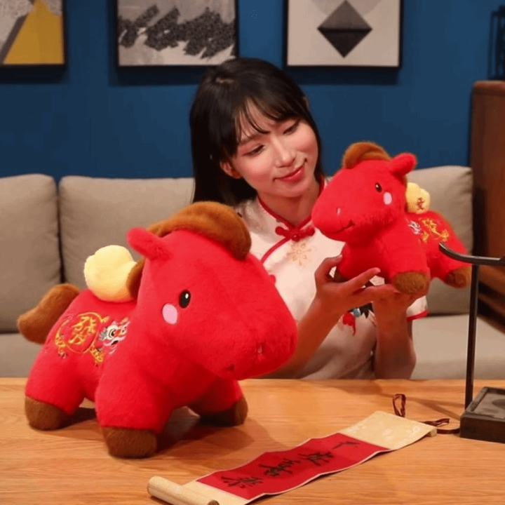 TRANQUIL HUT cny decoration 2026 新年装饰品摆件 马年装饰品 Cute 2026 Horse Stuffed ...