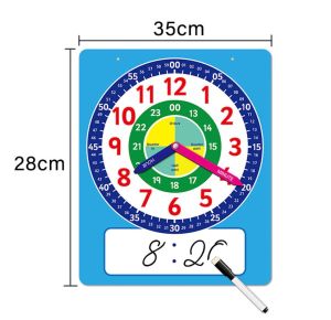 Montessori Magnetic Clock Board Teaching Aids 24-Hour Clock Model Time Activity Game Learning Time Educational Toys