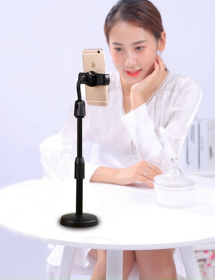 Giá Đỡ Điện Thoại Để Bàn Giá Đỡ Chụp Hình Livestream Kẹp Chống Lưng Xoay 360 Chân đế tròn để bàn giá đỡ tiện lợi đa năng học tật làm việc