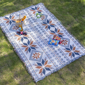 【NEW A 】Outdoor Picnic Mat Tent Moisture-proof Mat Bohemian Style Blanket Cotton Yarn Nap Blanket Outdoor Camping Mat