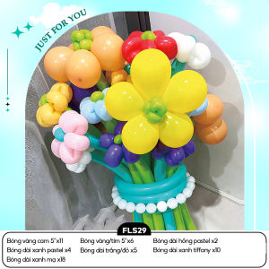 Set Bong Bóng Tạo Hình Bó Hoa Tự Làm DIY - Hoa Bóng Bay Diệp Linh Trang Trí Sự Kiện - Đạo Cụ Chụp Ảnh