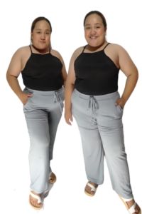 Mickaela Casual Pants: Cotton & Elastic Waist Line for Plus Size Women