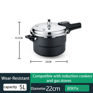 YIERLE 7L Stainless Steel Pressure Cooker 430 Composite Pot Bottom 24CM Household Gas Induction Cooker Universal Explosion-proof Pressure Cooker