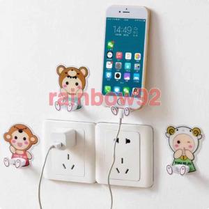 Rainbow92 5 ชิ้น ที่แขวนปลั๊กไฟการ์ตูน ที่แขวนพวงกุญแจ แขวนสายไฟ และสิ่งของต่างๆ ไม่ต้องเจาะผนัง ลาย