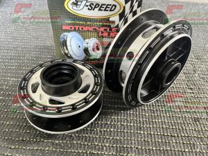 ดุมหน้า+หลัง Wave110i+Wave125R+Wave125S ดำ เจาะ