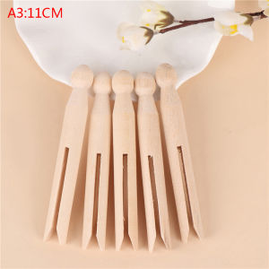 [HUSTOM] COD หมุดไม้ดอลลี่แบบดั้งเดิม5ชิ้นขาหนีบเสื้อผ้าไม้สไตล์ดอลลี่แบบดั้งเดิม