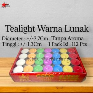 Lilin Tealight Lilin Dekorasi Lilin Doa Warna Warni 4 Jam Tekstur Lunak Isi 112 Pcs