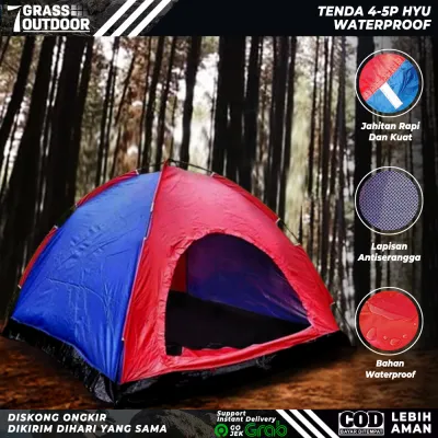 Tenda Gunung Camping Kemping 4 5 Orang Dewasa Anak Anak Anti Air Jumbo Lipat Model Terbaru Piknik Keluarga Outdoor Mendaki