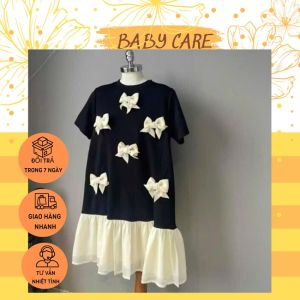 váy bầu dự tiệc sang chảnh dáng xuông m367 đầm bầu đính nơ nhẹ nhàng xinh xắn váy hè hàng đẹp