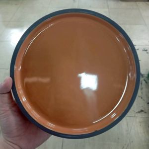 จานแบน จานยกขอบ 7.5 นิ้ว ลายสีส้ม จานกระเบื้องราคาถูก ทำจากเซรามิกเนื้อดี เข้าไมโครเวฟได้