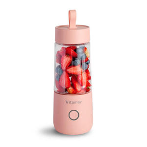 VITAMER BLENDER PORTABLE 350Ml Portable Blender Juicer Nirkabel 100% ORIGINAL USB Juice Cup Mini USB 4-leaf Blade