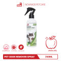 NOVAMOS Penghilang Bau Kotoran Kucing dan Anjing Terbaik ( Wangi Lemon 250 ML ) - Pet Odor Remover Spray Parfum Pewangi Pengharum Pasir Kucing Penghilang Bau Pesing Kandang Kucing - Novamos Pet Care. 