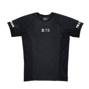 T8 Run เสื้อวิ่ง แขนสั้น ผู้ชาย ใส่วิ่ง กีฬากลางแจ้ง Men Pure Black2 ผ้าแห้งไว สีดำ รุ่นใหม่ เบา 90g