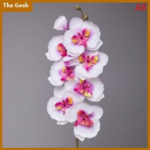 [The Gesh] 8-Heads Artificial Butterfly Orchid 3D Phalaenopsis Simulation Flower Real Touch Plants Wedding Home Christmas Decoration