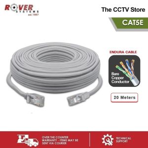 Rover Systems 20 meters CAT5E Bare Copper Endura UTP Cable for CCTV Camera
