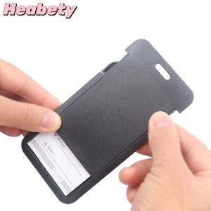 Heabety Stylish Simple Document Card Holder For Women Men High Quality Retractable Sliding Cover Card Holder Bus Card ID Card Holder