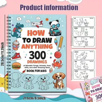 A4 Geetoy 110 Pages 300 Pattern Painting Book Cute Cartoon Coloring Kids Graffiti Painting Art Book