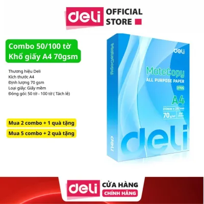 (Giấy mềm) Combo 100 tờ Giấy A4 Meta copy 70 gsm - Giấy Photo Copy Deli Chính Hãng Deli