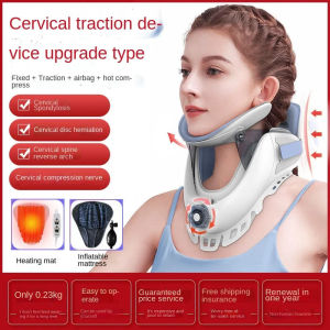 Home Use Cervical Traction Device Neck Brace with Inflatable Cushion for Neck Pain Relief Stretching Support and Posture Correction