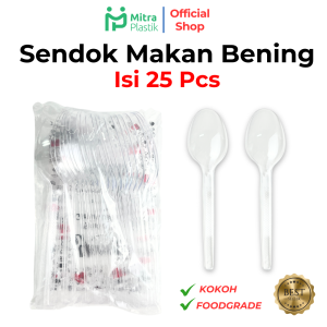 Sendok Makan Plastik Bening isi 25 pcs