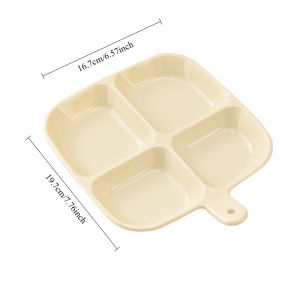 5 Grids Multi Purpose Grid Side Dish Preparation Ingredients Divided Plate Living Room Fruit Snack Plate Divided Side Dish Plate With Handle Preparation Sauce Tray