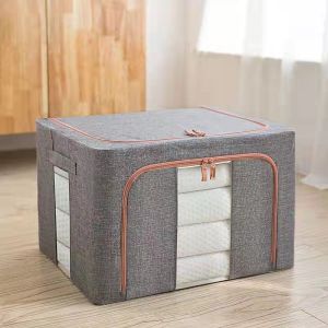 Foldable Storage Box Extra Large Detachable Oxford Cloth with Steel Frame