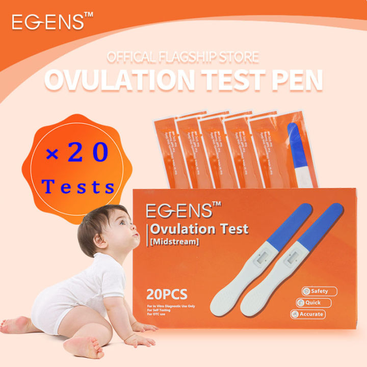 EGENS 20PCS LH Ovulation Test Midstream One Step Ovulation Test Pen Ovulation Test kit High