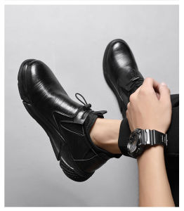 Aeiso V9 Sepatu Sporty hitam waterproof model Formal dan elegant dengan extra penguat di lapisi pelindung ringan Non K3 untuk kerja dan fashionable